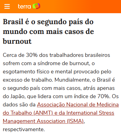 Notícia ISMA-BR Burnout